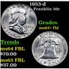 Image 1 : 1953-d Franklin Half Dollar 50c Grades Select Unc+ FBL