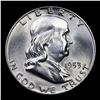 Image 2 : 1953-d Franklin Half Dollar 50c Grades Select Unc+ FBL