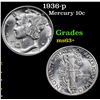 Image 1 : 1936-p Mercury Dime 10c Grades Select+ Unc