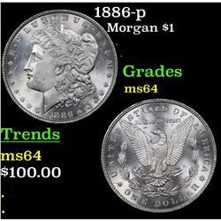 1886-p Morgan Dollar $1 Grades Choice Unc