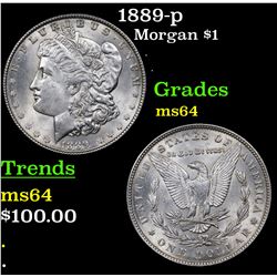 1889-p Morgan Dollar $1 Grades Choice Unc