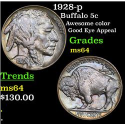 1928-p Buffalo Nickel 5c Grades Choice Unc