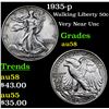 Image 1 : 1935-p Walking Liberty Half Dollar 50c Grades Choice AU/BU Slider