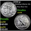 Image 1 : 1936-p Walking Liberty Half Dollar 50c Grades Choice AU/BU Slider