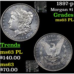 1897-p Morgan Dollar $1 Grades Select Unc PL