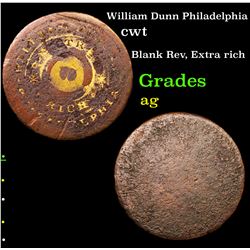 William Dunn Philadelphia Civil War Token 1c Grades ag