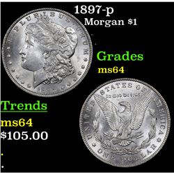 1897-p Morgan Dollar $1 Grades Choice Unc