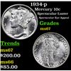 Image 1 : 1934-p Mercury Dime 10c Grades GEM++ Unc