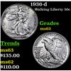 Image 1 : 1936-d Walking Liberty Half Dollar 50c Grades Select Unc