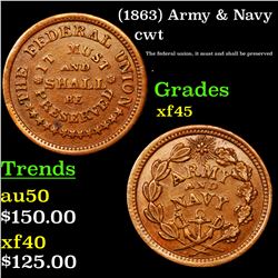 (1863) Army & Navy Civil War Token 1c Grades xf+
