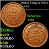 Image 1 : (1863) Army & Navy Civil War Token 1c Grades xf+
