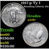 Image 1 : 1917-p Ty I Standing Liberty Quarter 25c Grades Choice AU/BU Slider+