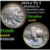 Image 1 : 1913-s Ty I Buffalo Nickel 5c Grades Choice Unc