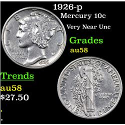 1926-p Mercury Dime 10c Grades Choice AU/BU Slider