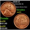 Image 1 : 1918-d Lincoln Cent 1c Grades Select AU