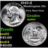 Image 1 : 1943-d Washington Quarter 25c Grades Choice+ Unc