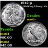 Image 1 : 1942-p Walking Liberty Half Dollar 50c Grades Select+ Unc