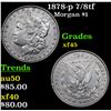 Image 1 : 1878-p 7/8tf Morgan Dollar $1 Grades xf+