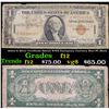 Image 1 : 1935A $1 Silver Certificate Hawaii WWII Emergency Currency Rare PC Block Grades f, fine