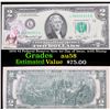 Image 1 : 1976 $2 Federal Reserve Note 1st Day of Issue, with Stamp Grades Choice AU/BU Slider