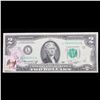 Image 2 : 1976 $2 Federal Reserve Note 1st Day of Issue, with Stamp Grades Choice AU/BU Slider