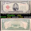 Image 1 : **Star Note** 1928F $5 Red Seal United States Note Fr-1531Wi Wide I Star Grades vf+
