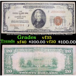 1929 $20 National Currency 'The Federal Reserve Bank of Kansas City, Missouri' Grades vf++