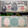 Image 1 : 1907 $5 Large Size Legal Tender Note "WoodChopper" Fr-91 Grades vf+