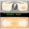Image 1 : Proof 1907 $1000 Bureau of Engraving & Printing Gold Certificate Grades Proof