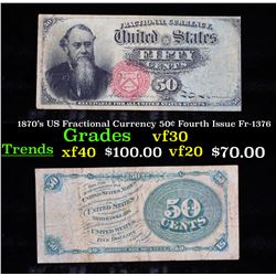 1870's US Fractional Currency 50¢ Fourth Issue Fr-1376 Grades vf++