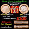 Image 1 : Mixed small cents 1c orig shotgun roll, 1918-d Wheat Cent, 1899 Indian Cent other end, McDonalds Wra