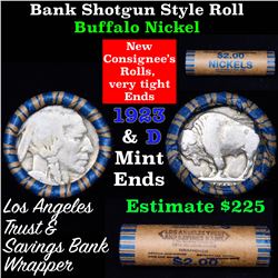 Buffalo Nickel Shotgun Roll in Old Bank Style 'Los Angeles Trust And Savins Bank'  Wrapper 1923 & d 