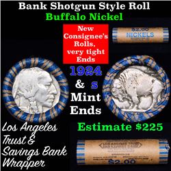 Buffalo Nickel Shotgun Roll in Old Bank Style 'Los Angeles Trust And Savins Bank'  Wrapper 1924 & s 