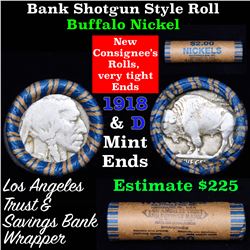 Buffalo Nickel Shotgun Roll in Old Bank Style 'Los Angeles Trust And Savins Bank'  Wrapper 1918 & d 