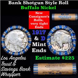 Buffalo Nickel Shotgun Roll in Old Bank Style 'Los Angeles Trust And Savins Bank'  Wrapper 1917 & d 