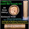 Image 1 : Uncirculated Shotgun Lincoln 1c roll, 1968-p 50 pcs Brandt Wrapper