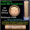 Image 1 : Uncirculated Shotgun Lincoln 1c roll, 1955-p 50 pcs Brandt Wrapper