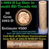 Image 1 : Uncirculated shotgun Lincoln 1c roll, 1982-p Copper Large Date 50 pcs Brandt Wrapper