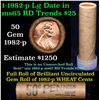 Image 1 : Uncirculated shotgun Lincoln 1c roll, 1982-p Copper Large Date 50 pcs Brandt Wrapper