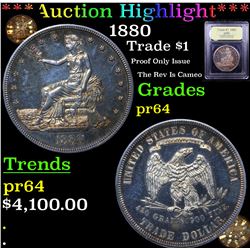 Proof ***Auction Highlight*** 1880 Trade Dollar $1 Graded Choice Proof By USCG (fc)