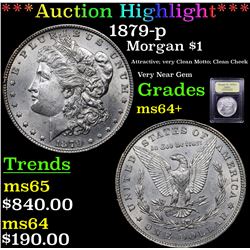 ***Auction Highlight*** 1879-p Morgan Dollar $1 Graded Choice+ Unc By USCG (fc)