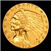 Image 2 : ***Auction Highlight*** 1913-p Gold Indian Quarter Eagle $2 1/2 Graded Select Unc By USCG (fc)