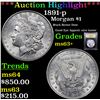 Image 1 : ***Auction Highlight*** 1891-p Morgan Dollar $1 Graded Select+ Unc By USCG (fc)