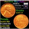 Image 1 : ***Auction Highlight*** 1926-s Lincoln Cent 1c Graded Select Unc RD By USCG (fc)