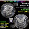 Image 1 : ***Auction Highlight*** 1885-p Morgan Dollar $1 Graded Choice Unc+ DMPL By USCG (fc)