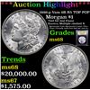 Image 1 : ***Auction Highlight*** 1886-p Vam 6B R5 TOP POP Morgan Dollar $1 Graded GEM+++ Unc BY USCG (fc)