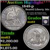 Image 1 : ***Auction Highlight*** 1849-p Seated Half Dollar 50c Graded Select Unc By USCG (fc)