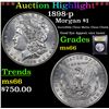 Image 1 : ***Auction Highlight*** 1898-p Morgan Dollar $1 Graded GEM+ Unc By USCG (fc)