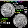 Image 1 : ***Auction Highlight*** 1921-s Morgan Dollar $1 Graded GEM Unc By USCG (fc)