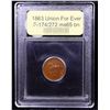 Image 4 : ***Auction Highlight*** 1863 Union For Ever F-174/272 Civil War Token 1c Graded GEM Unc BN By USCG (